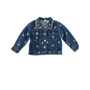 Vintage Kids Play Denim Floral Jacket
